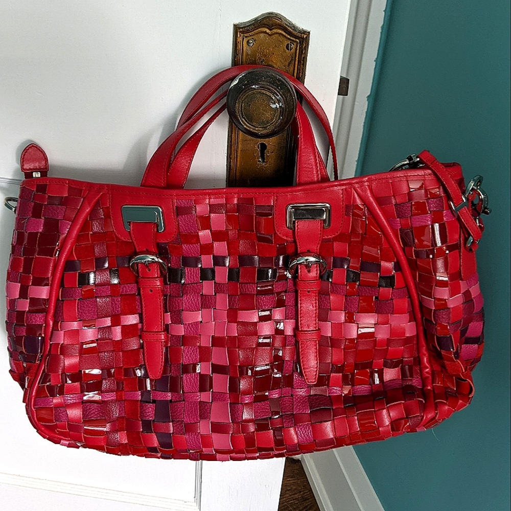 Piero Guidi Red Woven Bag
